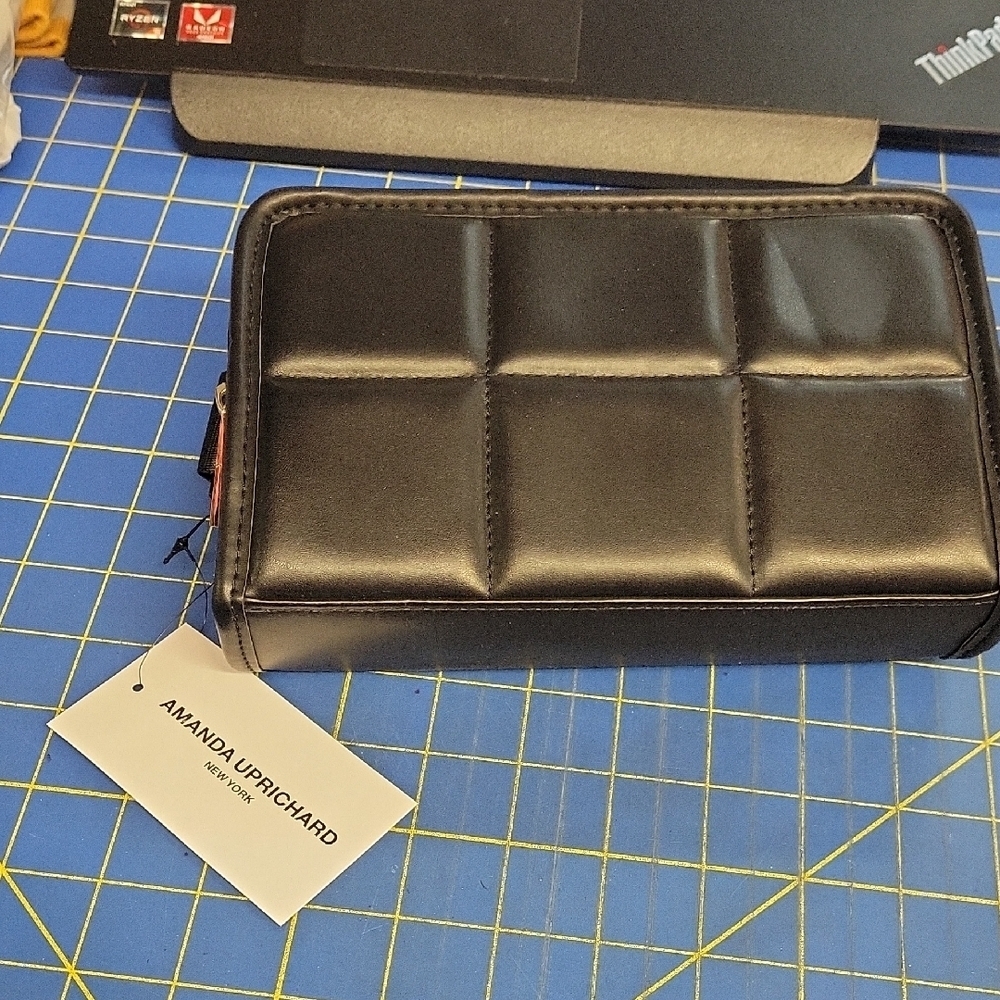 Amanda Uprichard Black Quilted 42" Belt Bag 8" x 5" x 2.5"